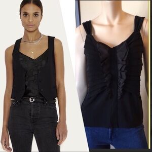 White House Black Market Black Ruffled Tank. D/A136/4